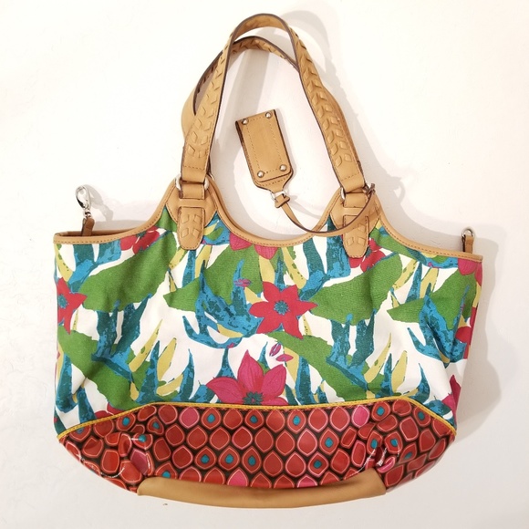 Tignanello Handbags - Tignanello Hobo Bag Red Blue Green Floral